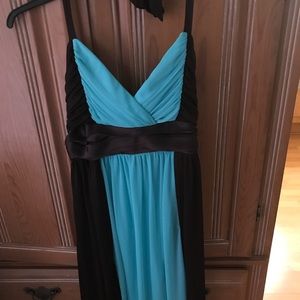 Turquoise and Brown layered dress